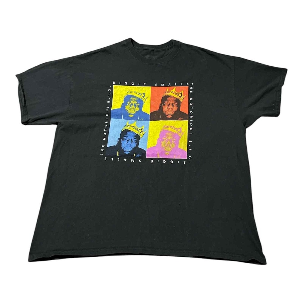 Notorious B.I.G. Biggie Smalls Shirt Mens 2XL Black Pop Art Graphic Rap Hip‎ Hop